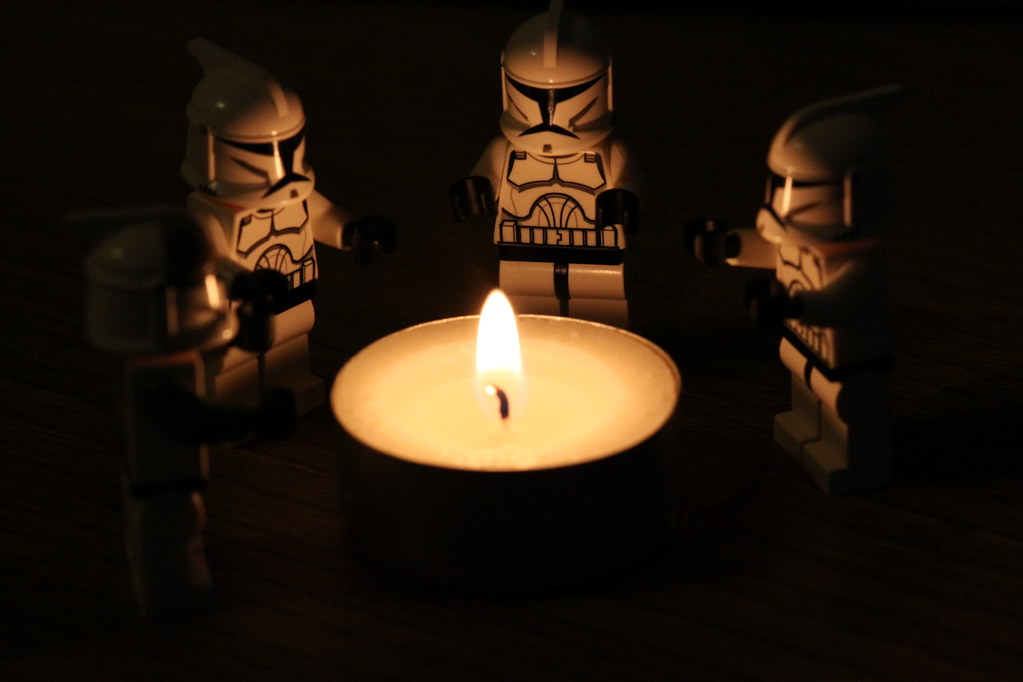 Campfire under the stars