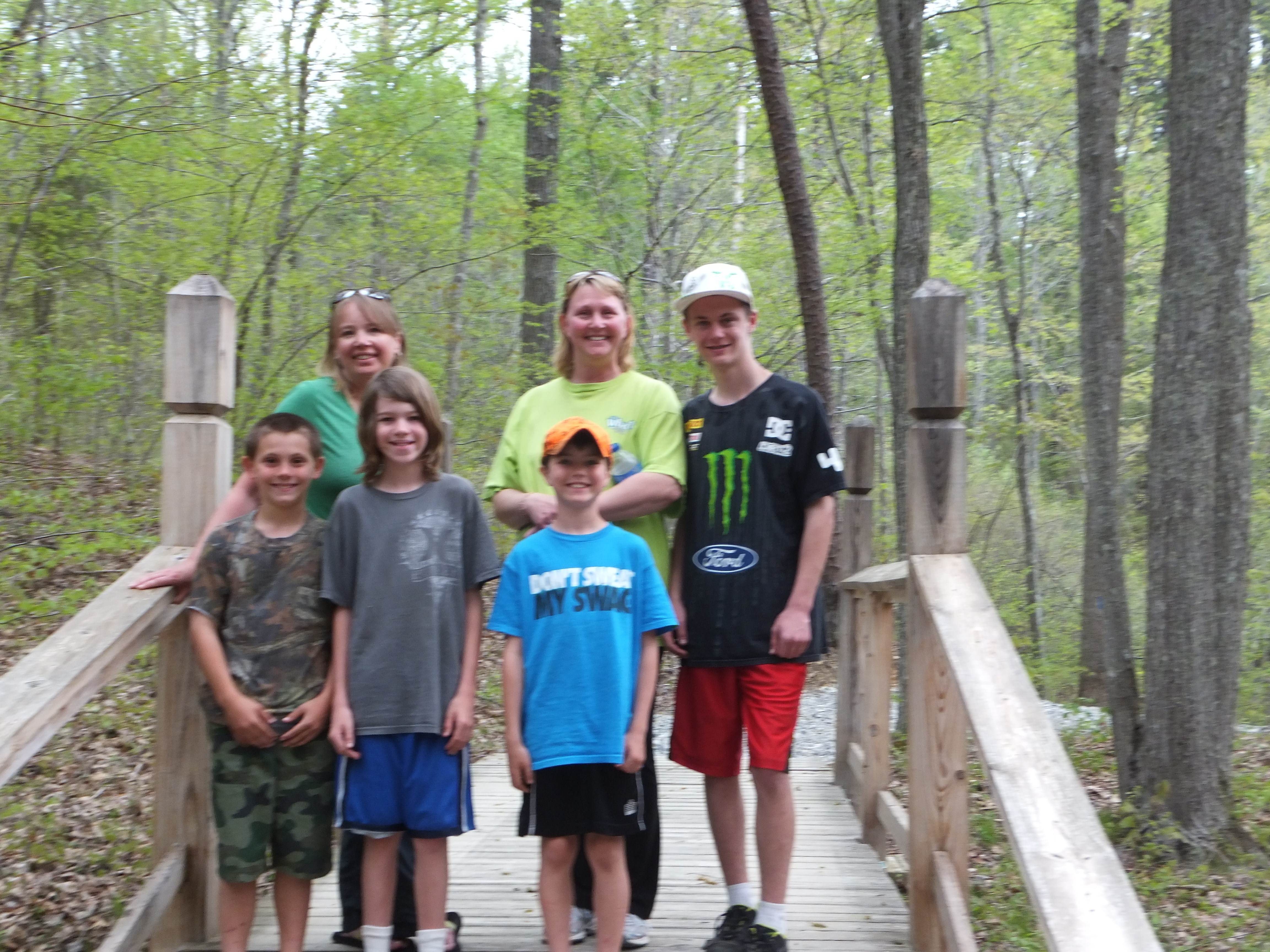 Family hiking in nature